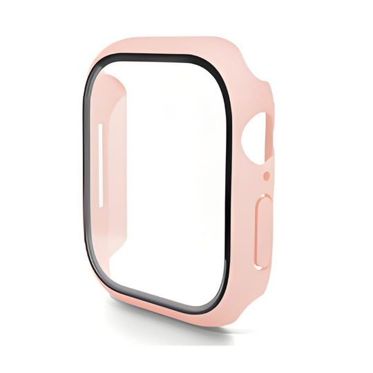 For Apple Watch Series 11 / 10 42mm ENKAY Hat-Prince PC Tempered Glass Film Integrated Watch Case(Pink)