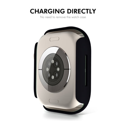 For Apple Watch Series 11 / 10 46mm ENKAY Hat-Prince PC Tempered Glass Film Integrated Watch Case(Black) by ENKAY