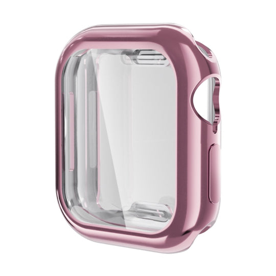 For Apple Watch Series 11 / 10 42mm ENKAY Hat-Prince Electroplated Soft TPU Case with Screen Film(Pink)