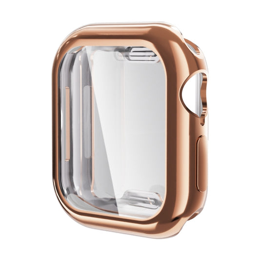For Apple Watch Series 11 / 10 42mm ENKAY Hat-Prince Electroplated Soft TPU Case with Screen Film(Rose Gold) by ENKAY