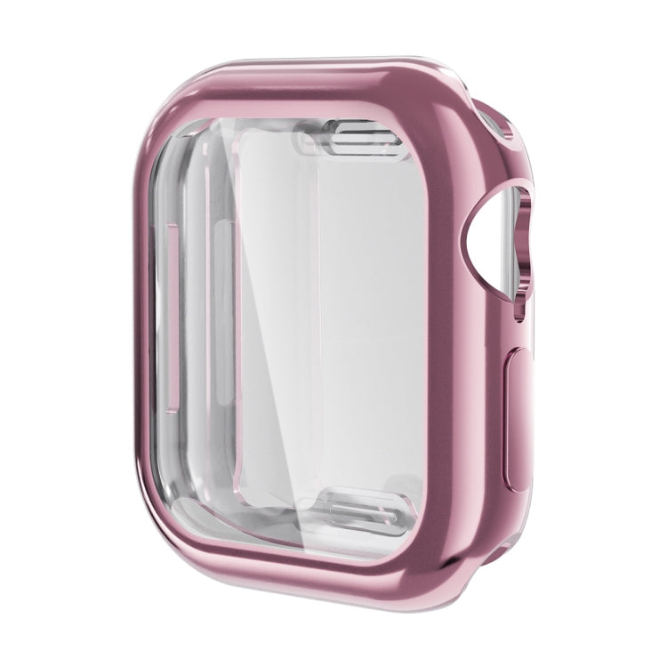 For Apple Watch Series 11 / 10 46mm ENKAY Hat-Prince Electroplated Soft TPU Case with Screen Film(Pink) by ENKAY