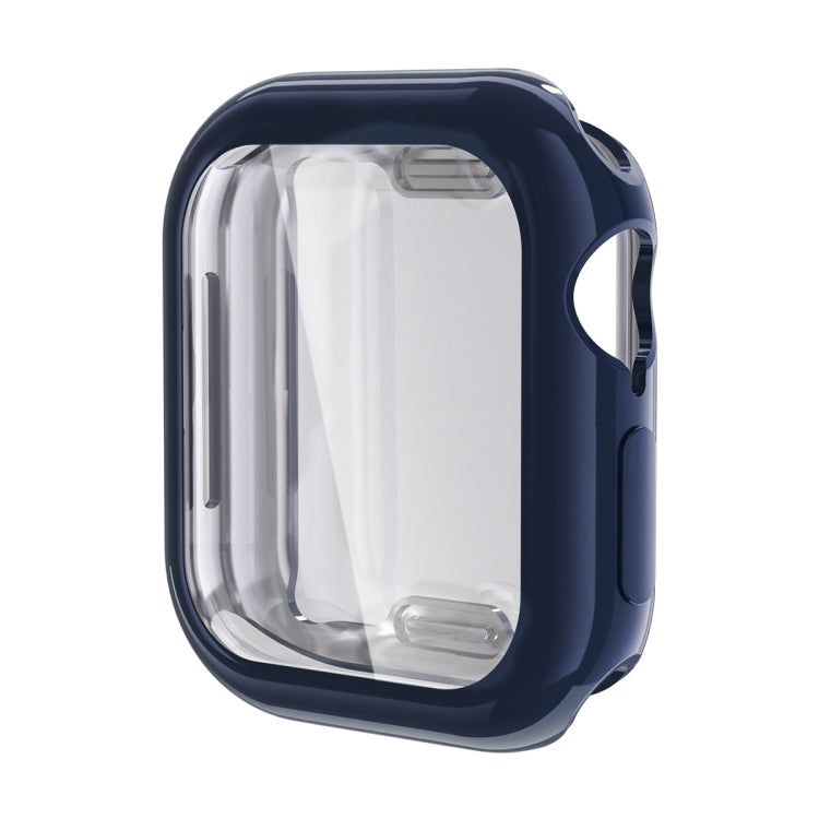 For Apple Watch Series 11 / 10 46mm ENKAY Hat-Prince Electroplated Soft TPU Case with Screen Film(Dark Blue) by ENKAY