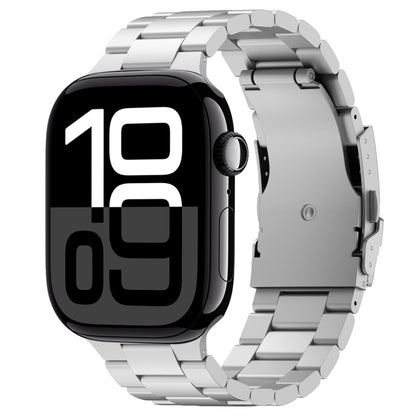 For Apple Watch Series 10 46mm Three Beads Titanium Alloy Metal Watch Band(Silver) - Watch Bands by buy2fix | Online Shopping UK | buy2fix