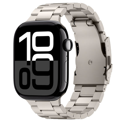 For Apple Watch Series 10 42mm Three Beads Titanium Alloy Metal Watch Band(Titanium Color) - Watch Bands by buy2fix | Online Shopping UK | buy2fix