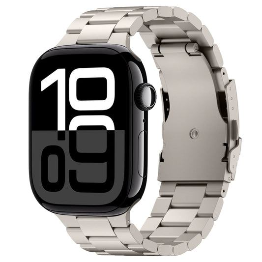 For Apple Watch Series 10 42mm Three Beads Titanium Alloy Metal Watch Band(Titanium Color) - Watch Bands by buy2fix | Online Shopping UK | buy2fix