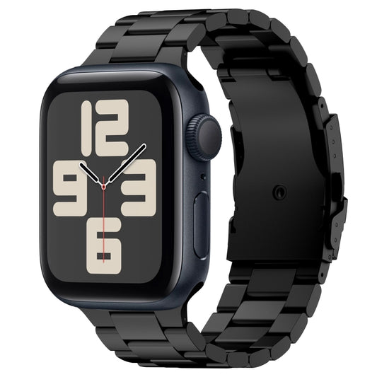 For Apple Watch SE 2023 40mm Three Beads Titanium Alloy Metal Watch Band(Black) - Watch Bands by buy2fix | Online Shopping UK | buy2fix