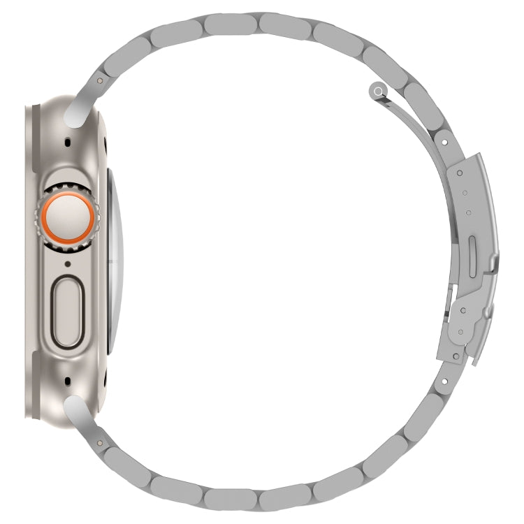 For Apple Watch SE 2023 40mm Three Beads Titanium Alloy Metal Watch Band(Silver) - Watch Bands by buy2fix | Online Shopping UK | buy2fix