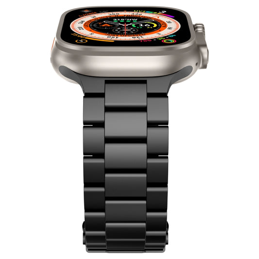 For Apple Watch Series 9 41mm Three Beads Titanium Alloy Metal Watch Band(Black) - Watch Bands by buy2fix | Online Shopping UK | buy2fix