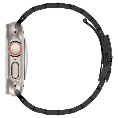 For Apple Watch Series 9 41mm Three Beads Titanium Alloy Metal Watch Band(Black) - Watch Bands by buy2fix | Online Shopping UK | buy2fix