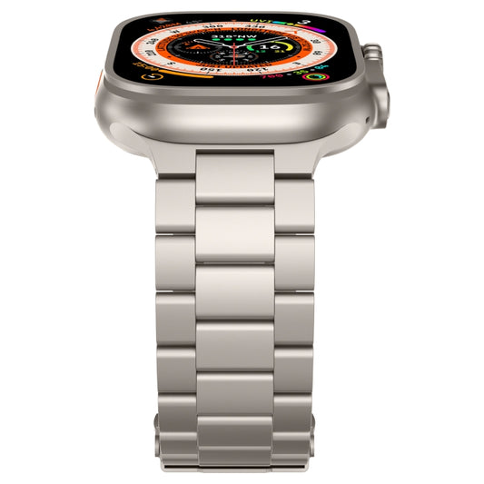 For Apple Watch Ultra 49mm Three Beads Titanium Alloy Metal Watch Band(Titanium Color) - Watch Bands by buy2fix | Online Shopping UK | buy2fix