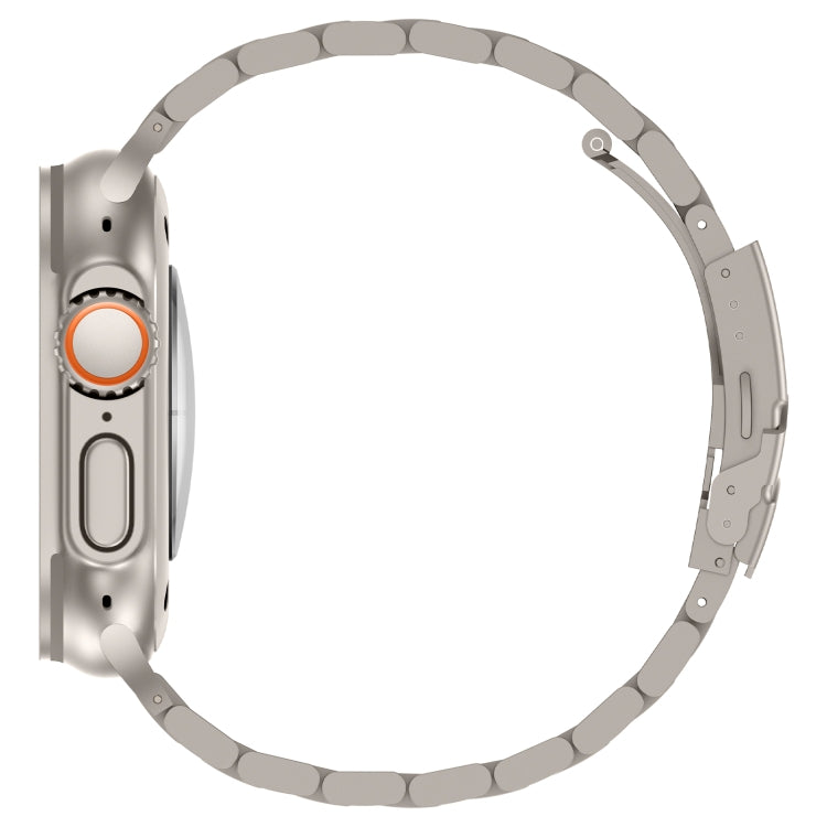 For Apple Watch Ultra 49mm Three Beads Titanium Alloy Metal Watch Band(Titanium Color) - Watch Bands by buy2fix | Online Shopping UK | buy2fix
