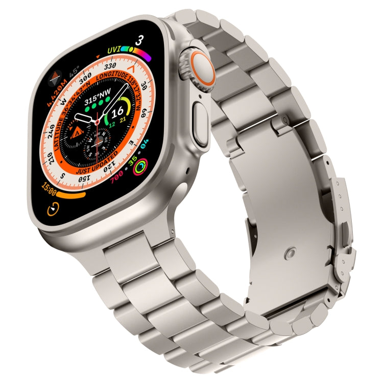 For Apple Watch Ultra 49mm Three Beads Titanium Alloy Metal Watch Band(Titanium Color) - Watch Bands by buy2fix | Online Shopping UK | buy2fix