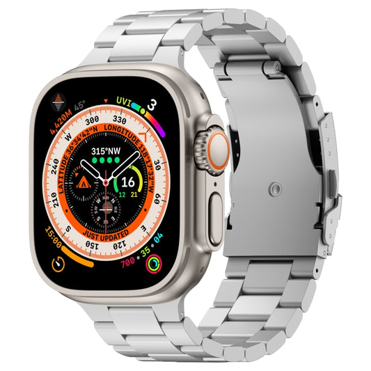 For Apple Watch Ultra 49mm Three Beads Titanium Alloy Metal Watch Band(Titanium Orange) - Watch Bands by buy2fix | Online Shopping UK | buy2fix