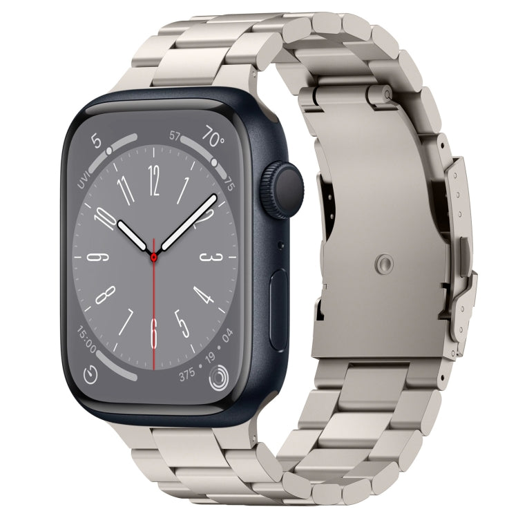 For Apple Watch Series 8 41mm Three Beads Titanium Alloy Metal Watch Band(Titanium Color) - Watch Bands by buy2fix | Online Shopping UK | buy2fix