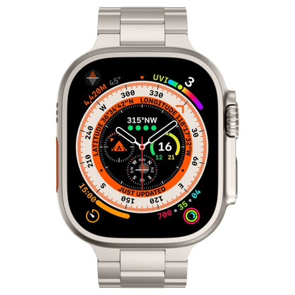 For Apple Watch Series 8 41mm Three Beads Titanium Alloy Metal Watch Band(Titanium Color) - Watch Bands by buy2fix | Online Shopping UK | buy2fix