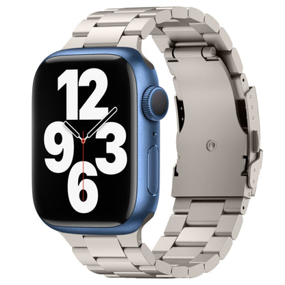 For Apple Watch Series 7 41mm Three Beads Titanium Alloy Metal Watch Band(Titanium Color) - Watch Bands by buy2fix | Online Shopping UK | buy2fix