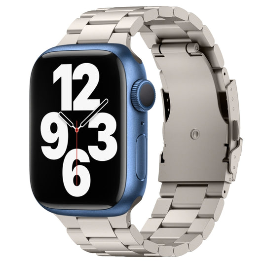 For Apple Watch Series 7 41mm Three Beads Titanium Alloy Metal Watch Band(Titanium Color) - Watch Bands by buy2fix | Online Shopping UK | buy2fix