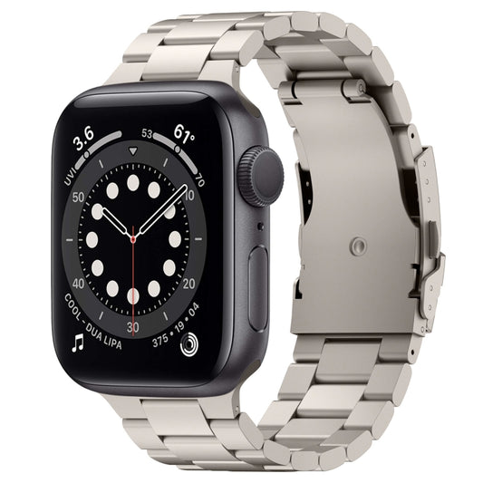 For Apple Watch Series 6 40mm Three Beads Titanium Alloy Metal Watch Band(Titanium Color) - Watch Bands by buy2fix | Online Shopping UK | buy2fix