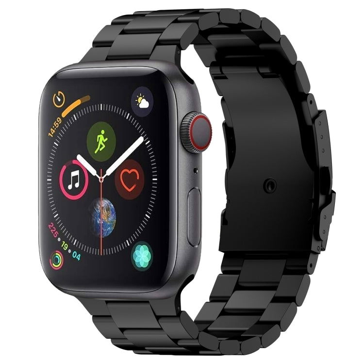 For Apple Watch Series 4 40mm Three Beads Titanium Alloy Metal Watch Band(Black) - Watch Bands by buy2fix | Online Shopping UK | buy2fix