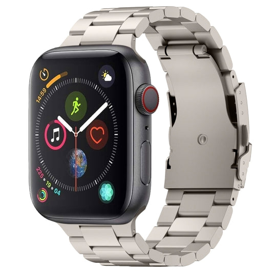 For Apple Watch Series 4 40mm Three Beads Titanium Alloy Metal Watch Band(Titanium Color) - Watch Bands by buy2fix | Online Shopping UK | buy2fix