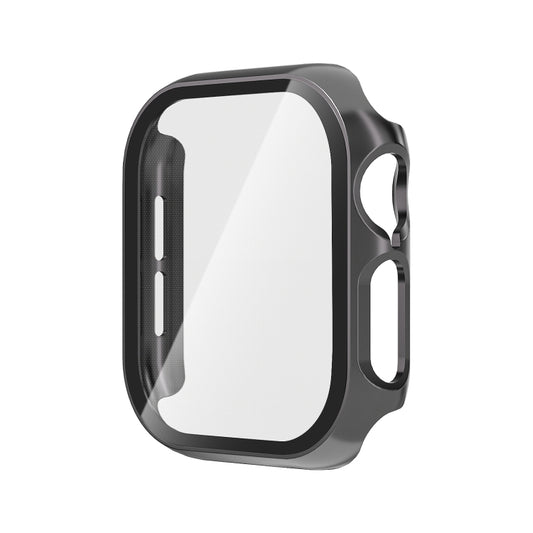 For Apple Watch Series 10 46mm Tempered Glass Film Integrated PC Watch Case(Grey) - Watch Cases by buy2fix | Online Shopping UK | buy2fix