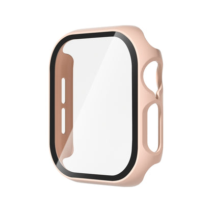 For Apple Watch Series 10 46mm Tempered Glass Film Integrated PC Watch Case(Pink) - Watch Cases by buy2fix | Online Shopping UK | buy2fix