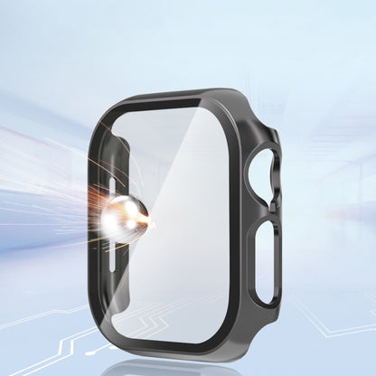 For Apple Watch Series 10 46mm Tempered Glass Film Integrated PC Watch Case(Grey) - Watch Cases by buy2fix | Online Shopping UK | buy2fix