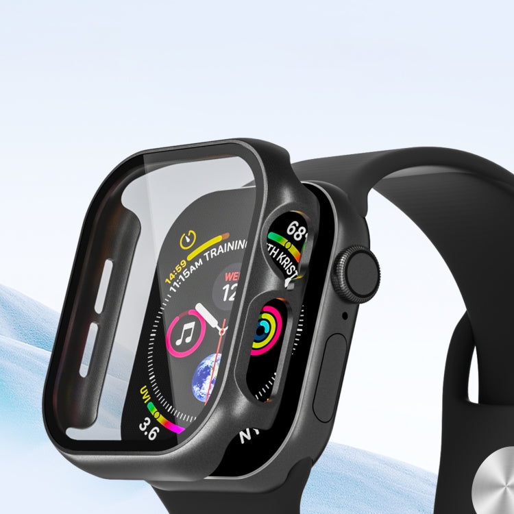 For Apple Watch Series 10 46mm Tempered Glass Film Integrated PC Watch Case(Grey) - Watch Cases by buy2fix | Online Shopping UK | buy2fix