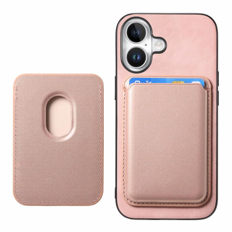 For iPhone 17 Retro Magsafe Card Bag PU Back Cover Phone Case(Pink) - iPhone 17 Cases by buy2fix | Online Shopping UK | buy2fix