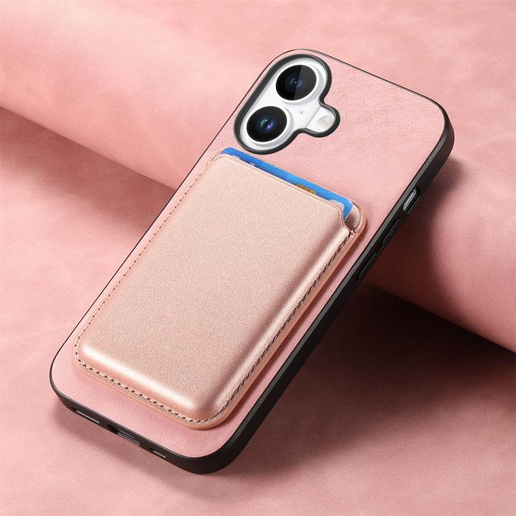 For iPhone 17 Retro Magsafe Card Bag PU Back Cover Phone Case(Pink) - iPhone 17 Cases by buy2fix | Online Shopping UK | buy2fix