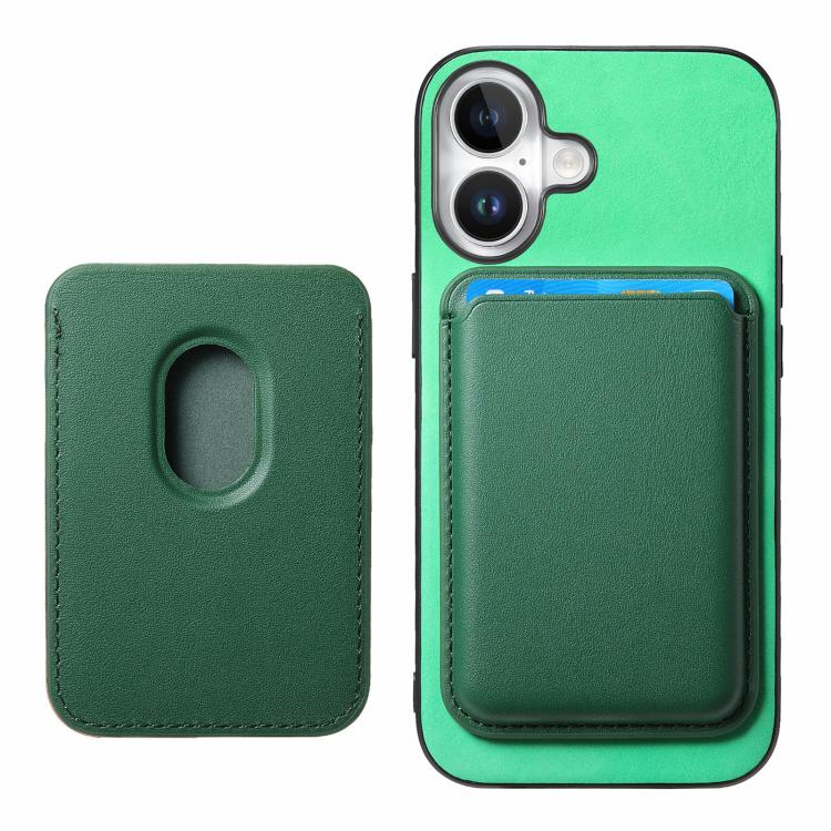 For iPhone 17 Retro Magsafe Card Bag PU Back Cover Phone Case(Green) - iPhone 17 Cases by buy2fix | Online Shopping UK | buy2fix