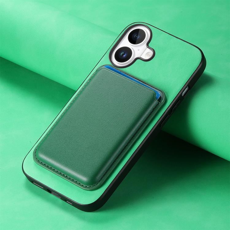 For iPhone 17 Retro Magsafe Card Bag PU Back Cover Phone Case(Green) - iPhone 17 Cases by buy2fix | Online Shopping UK | buy2fix