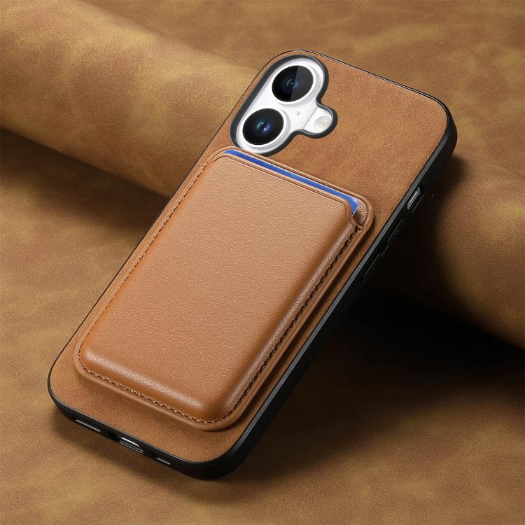 For iPhone 17 Retro Magsafe Card Bag PU Back Cover Phone Case(Brown) - iPhone 17 Cases by buy2fix | Online Shopping UK | buy2fix