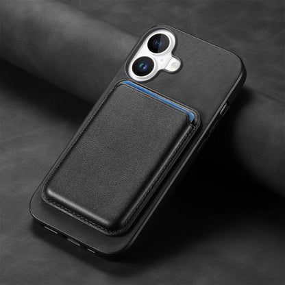 For iPhone 17 Retro Magsafe Card Bag PU Back Cover Phone Case(Black) - iPhone 17 Cases by buy2fix | Online Shopping UK | buy2fix