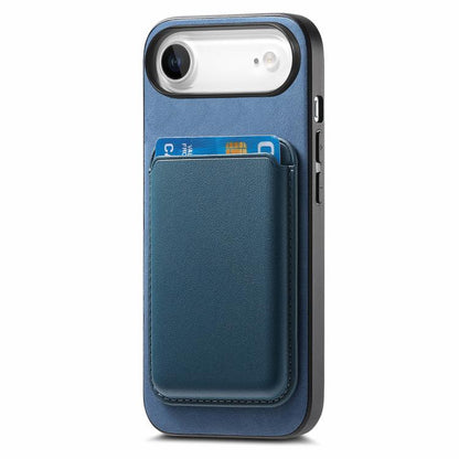 For iPhone Air Retro Magsafe Card Bag PU Back Cover Phone Case(Blue) - iPhone Air Cases by buy2fix | Online Shopping UK | buy2fix