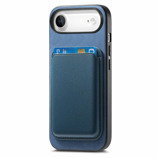 For iPhone Air Retro Magsafe Card Bag PU Back Cover Phone Case(Blue) - iPhone Air Cases by buy2fix | Online Shopping UK | buy2fix