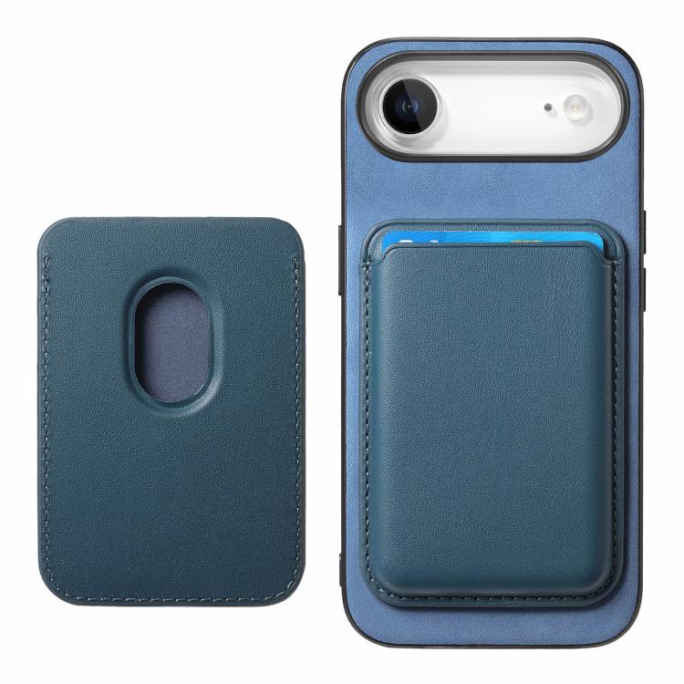 For iPhone Air Retro Magsafe Card Bag PU Back Cover Phone Case(Blue) - iPhone Air Cases by buy2fix | Online Shopping UK | buy2fix