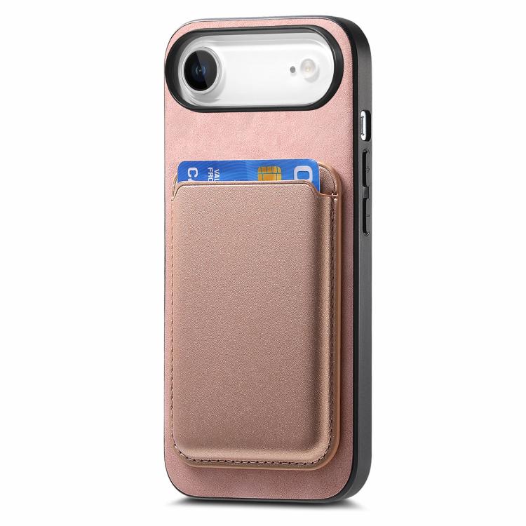For iPhone Air Retro Magsafe Card Bag PU Back Cover Phone Case(Pink) - iPhone Air Cases by buy2fix | Online Shopping UK | buy2fix