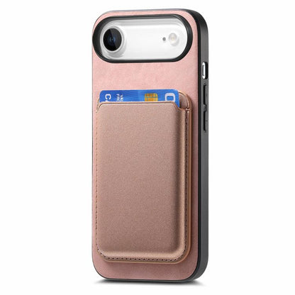 For iPhone Air Retro Magsafe Card Bag PU Back Cover Phone Case(Pink) - iPhone Air Cases by buy2fix | Online Shopping UK | buy2fix