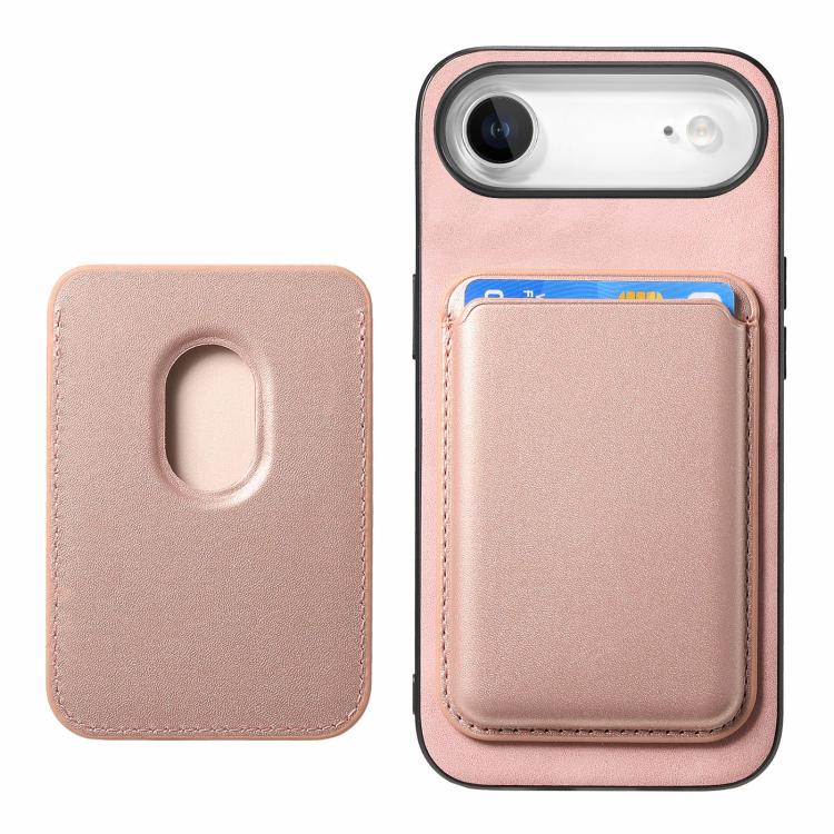 For iPhone Air Retro Magsafe Card Bag PU Back Cover Phone Case(Pink) - iPhone Air Cases by buy2fix | Online Shopping UK | buy2fix
