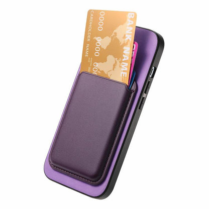 For iPhone Air Retro Magsafe Card Bag PU Back Cover Phone Case(Purple) - iPhone Air Cases by buy2fix | Online Shopping UK | buy2fix