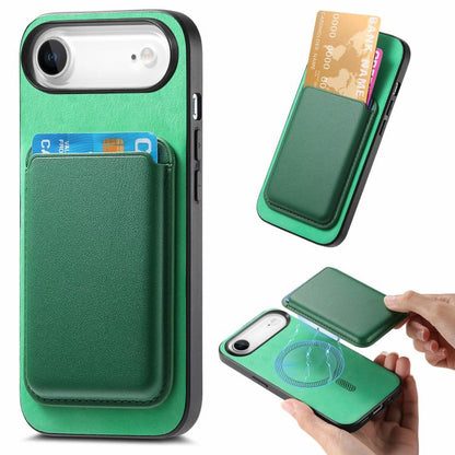 For iPhone Air Retro Magsafe Card Bag PU Back Cover Phone Case(Green) - iPhone Air Cases by buy2fix | Online Shopping UK | buy2fix