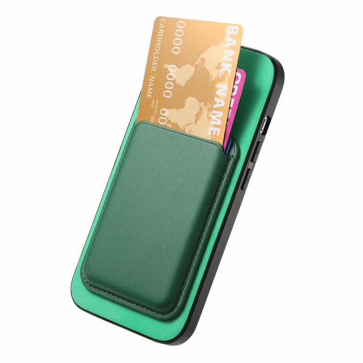 For iPhone Air Retro Magsafe Card Bag PU Back Cover Phone Case(Green) - iPhone Air Cases by buy2fix | Online Shopping UK | buy2fix
