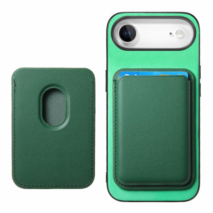 For iPhone Air Retro Magsafe Card Bag PU Back Cover Phone Case(Green) - iPhone Air Cases by buy2fix | Online Shopping UK | buy2fix