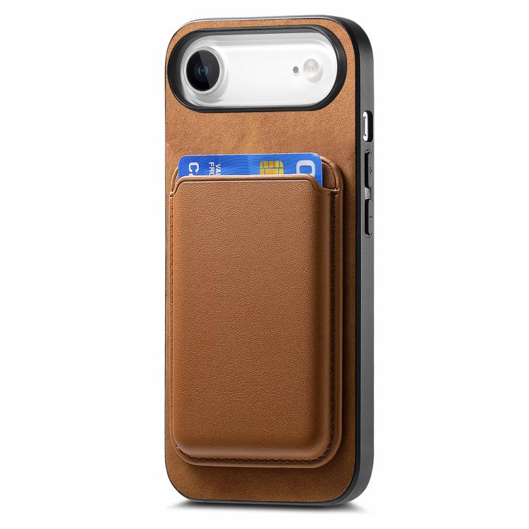 For iPhone Air Retro Magsafe Card Bag PU Back Cover Phone Case(Brown) - iPhone Air Cases by buy2fix | Online Shopping UK | buy2fix