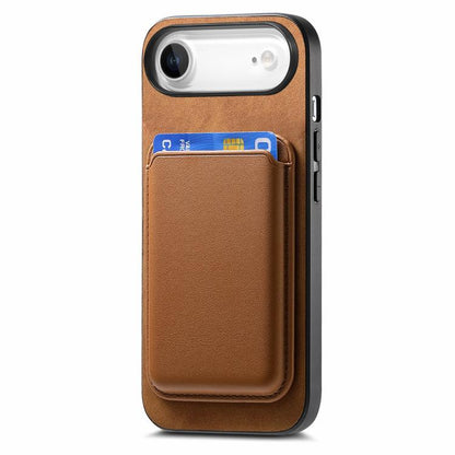 For iPhone Air Retro Magsafe Card Bag PU Back Cover Phone Case(Brown) - iPhone Air Cases by buy2fix | Online Shopping UK | buy2fix