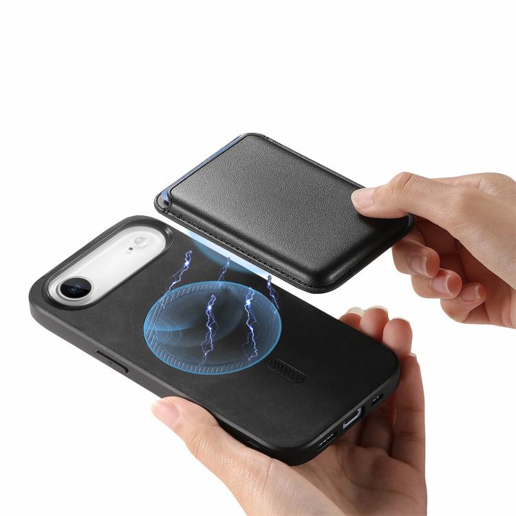 For iPhone Air Retro Magsafe Card Bag PU Back Cover Phone Case(Black) - iPhone Air Cases by buy2fix | Online Shopping UK | buy2fix