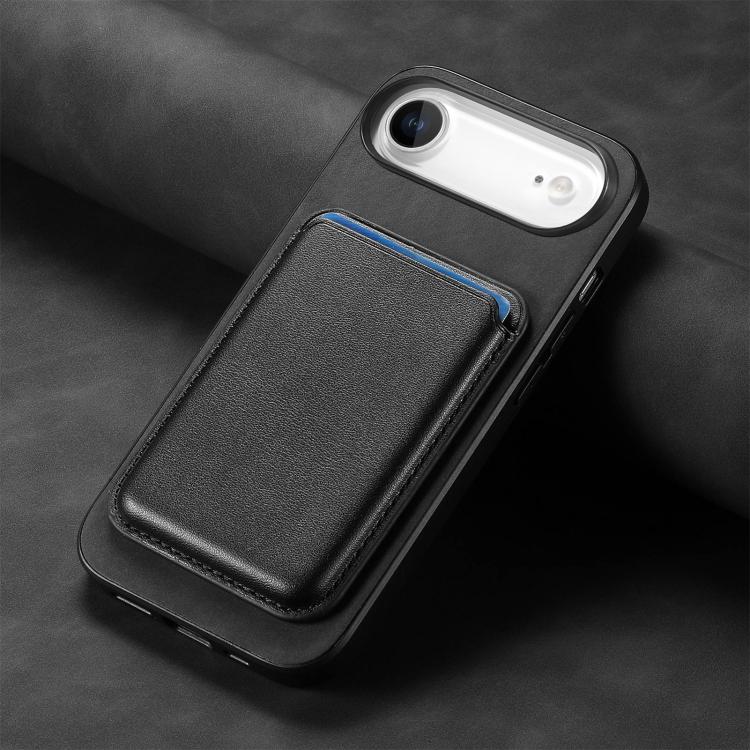 For iPhone Air Retro Magsafe Card Bag PU Back Cover Phone Case(Black) - iPhone Air Cases by buy2fix | Online Shopping UK | buy2fix