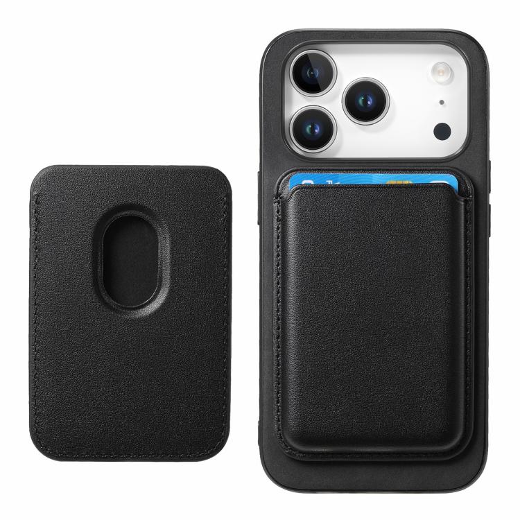 For iPhone 17 Pro Retro Magsafe Card Bag PU Back Cover Phone Case(Black) - iPhone 17 Pro Cases by buy2fix | Online Shopping UK | buy2fix