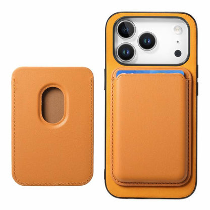 For iPhone 17 Pro Max Retro Magsafe Card Bag PU Back Cover Phone Case(Yellow) - iPhone 17 Pro Max Cases by buy2fix | Online Shopping UK | buy2fix